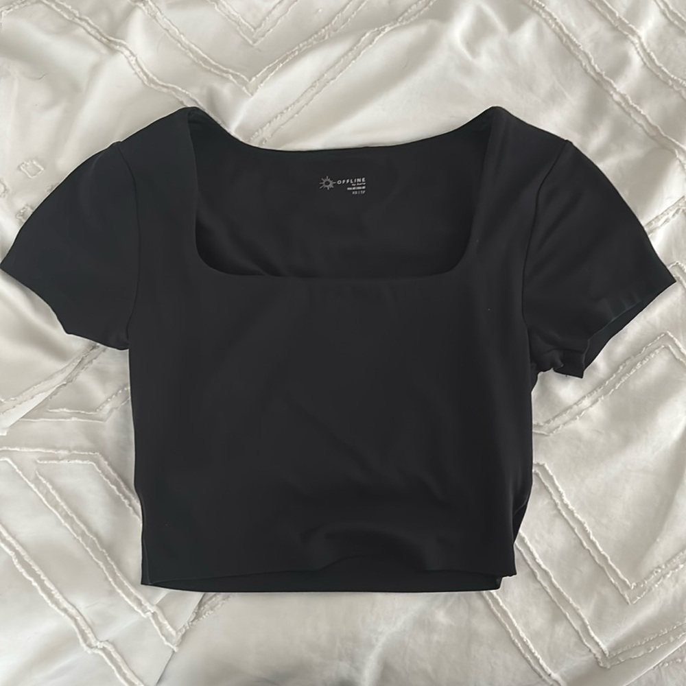 Aerie offline “Real Me” cropped square neck top
